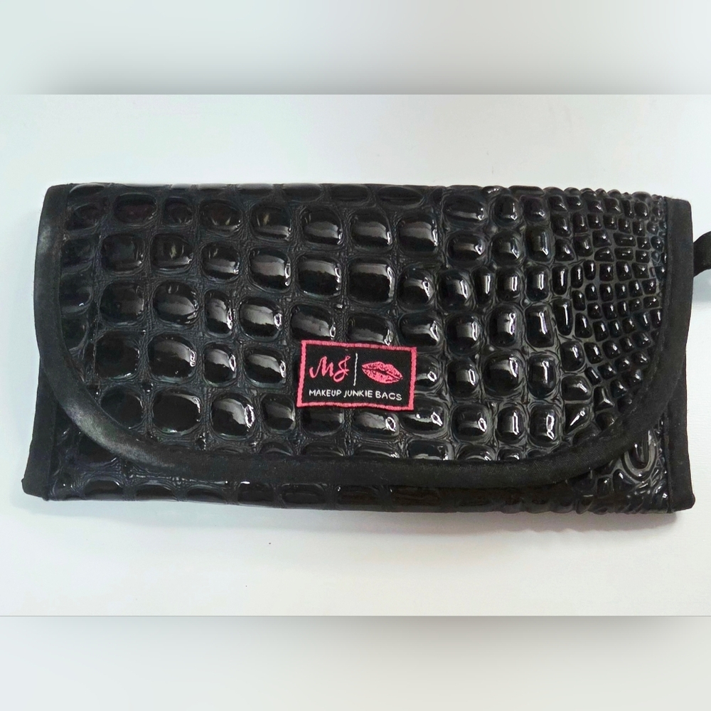 MJ Black Crocodile Embossed Clutch